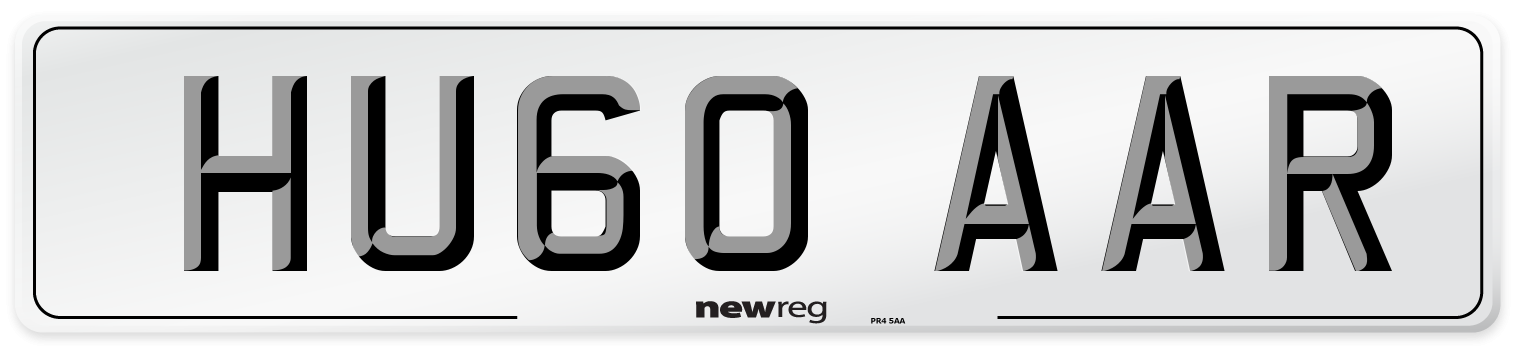 HU60 AAR Number Plate from New Reg